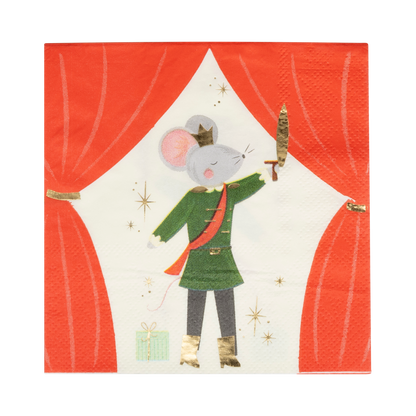 nutcracker holiday cocktail napkins - pack of 16 