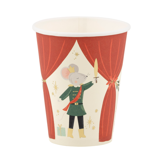 nutcracker holiday paper cups 