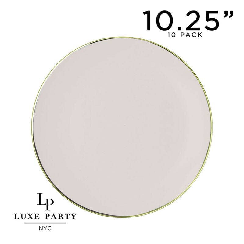 dinner plate - 'linen' with gold edge