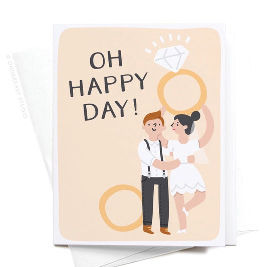 oh happy day, wedding greeting card