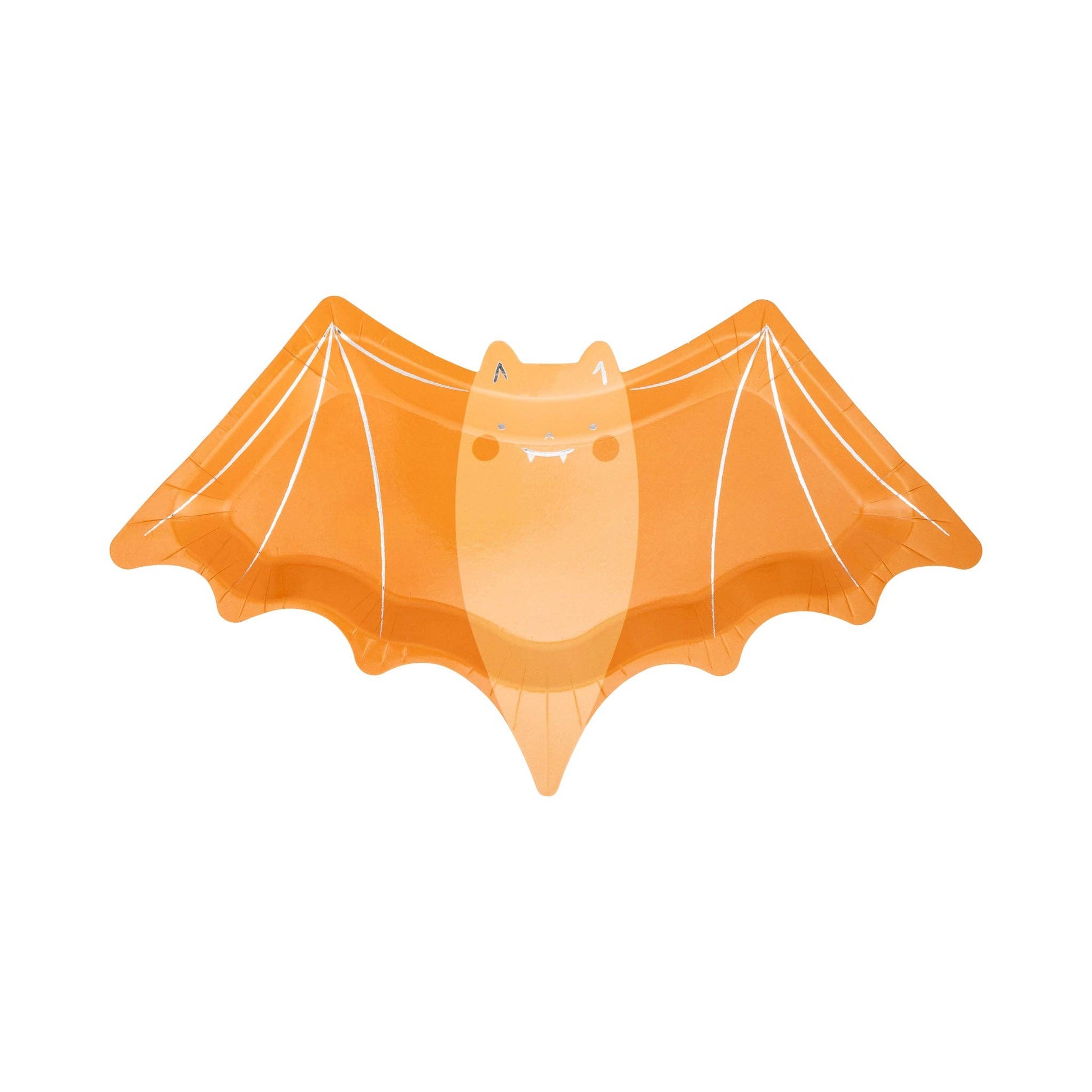 orange bat shaped paper plates