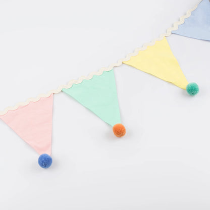 PASTEL POMPOM FLAG GARLAND BY MERI MERI