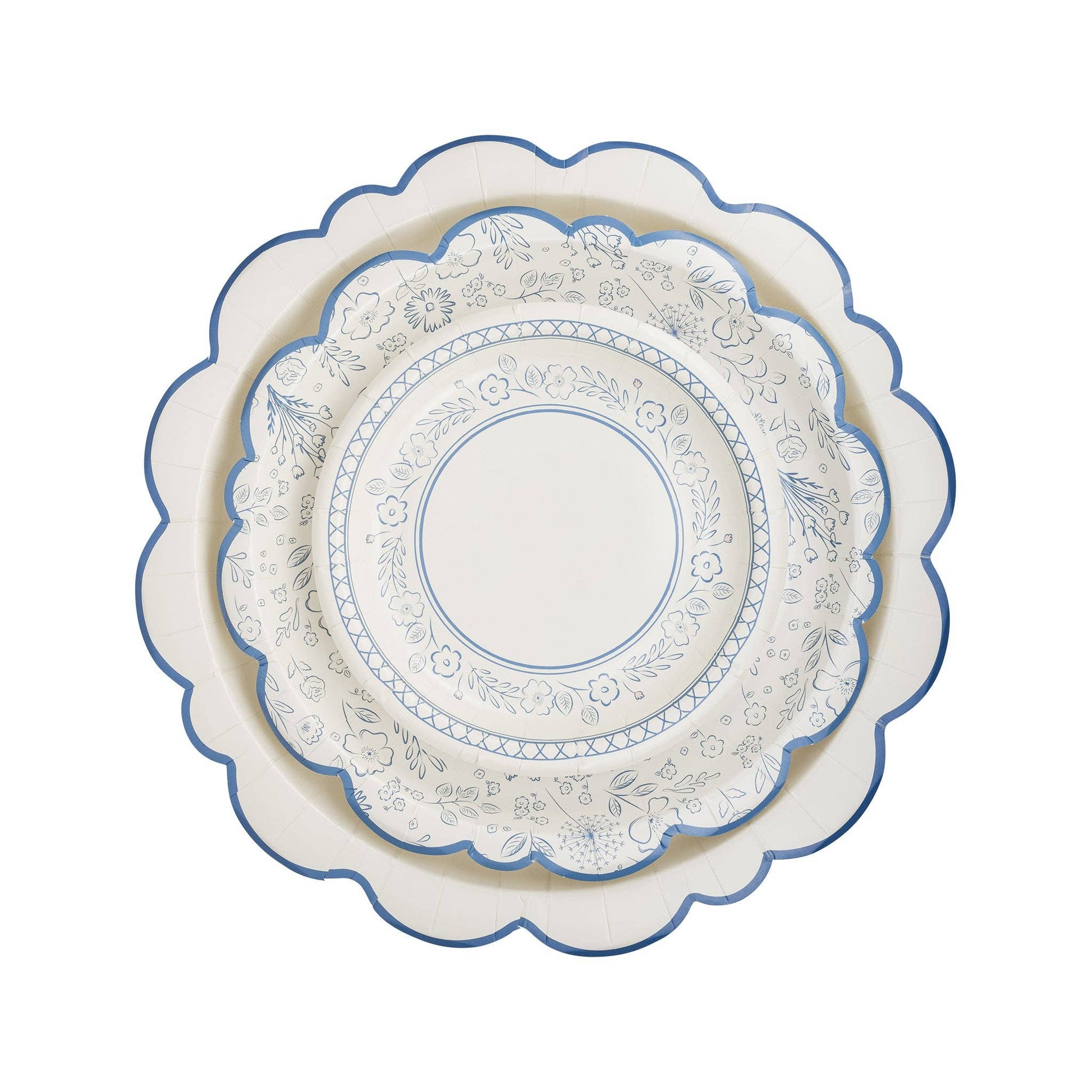 pembroke blue floral paper plates in three sizes - 7, 10 and 12 inches by My Mind's Eye