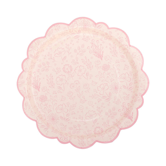 pembroke pink floral plates