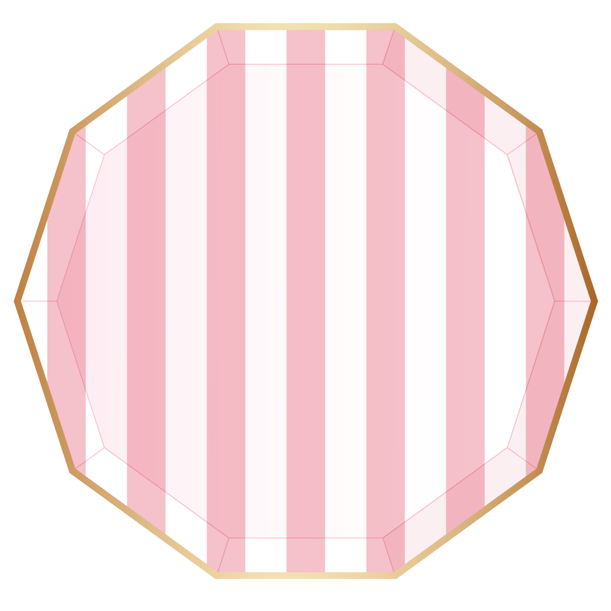 petal pink signature cabana stripe dinner plates by Bonjour Fête