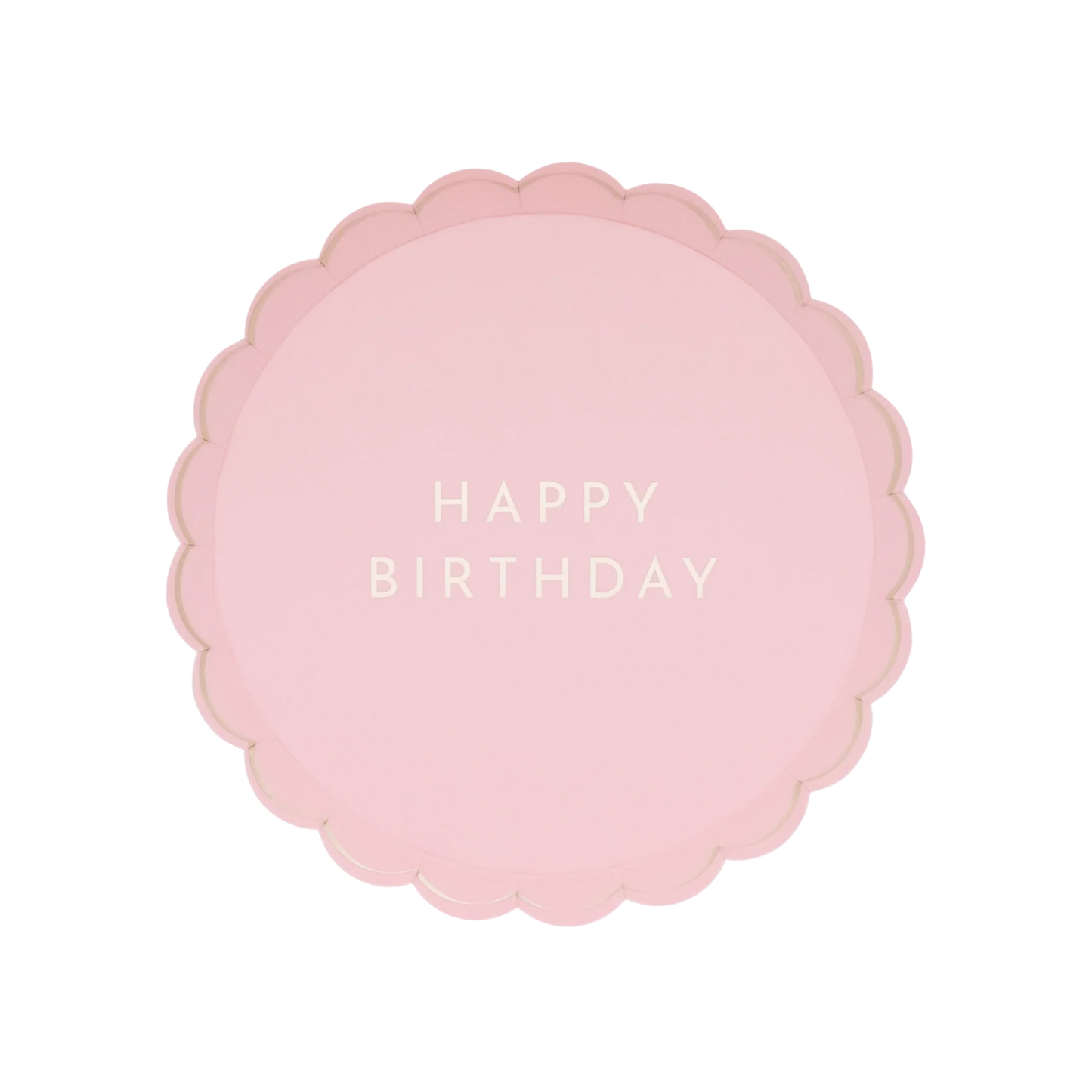 petal pink signature happy birthday small plates by Bonjour Fête