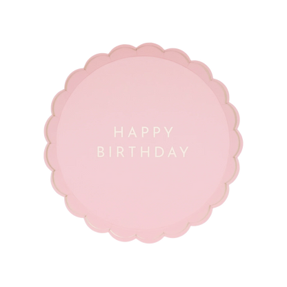 petal pink signature happy birthday small plates by Bonjour Fête