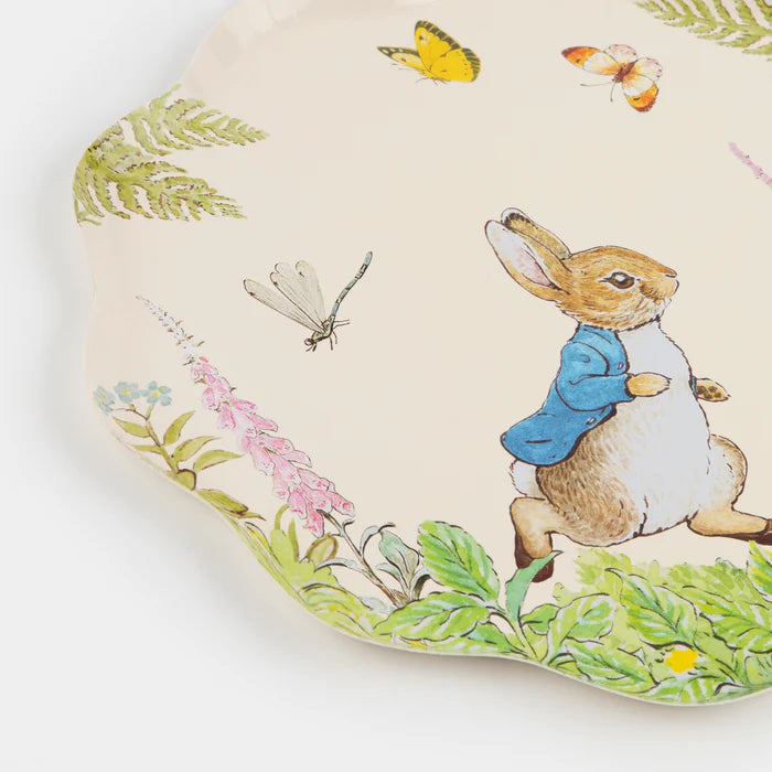 perter rabbit paper dinner plates close up