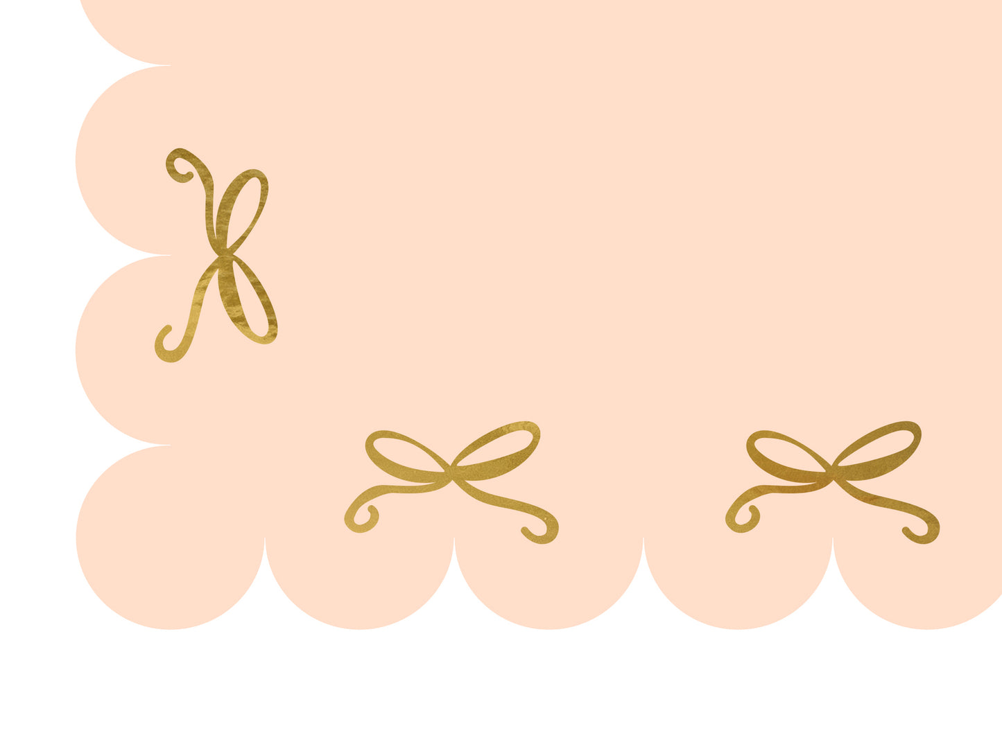 pink bow tablecloth with gold bows 