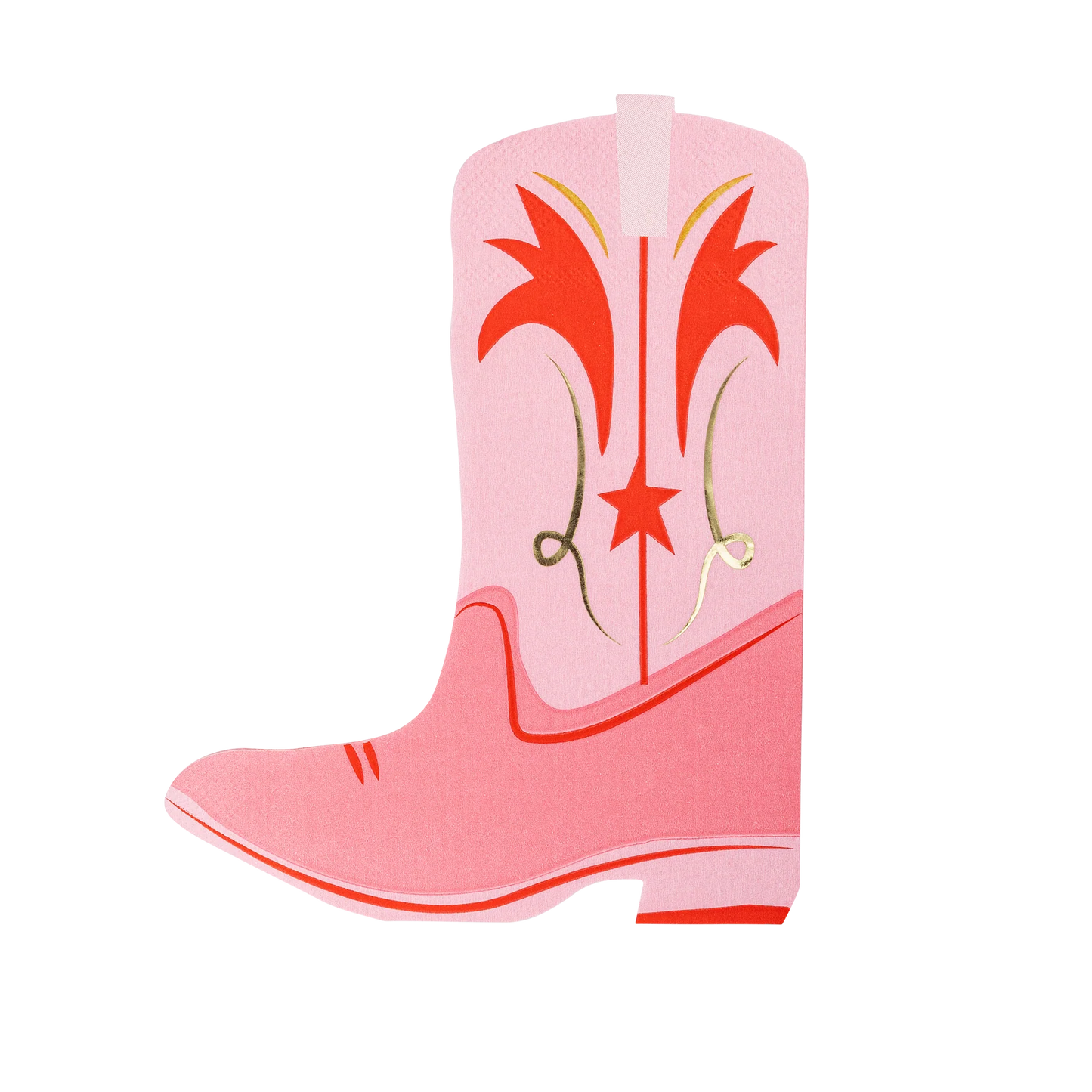 yee-haw pink cowgirl boot shaped napkins