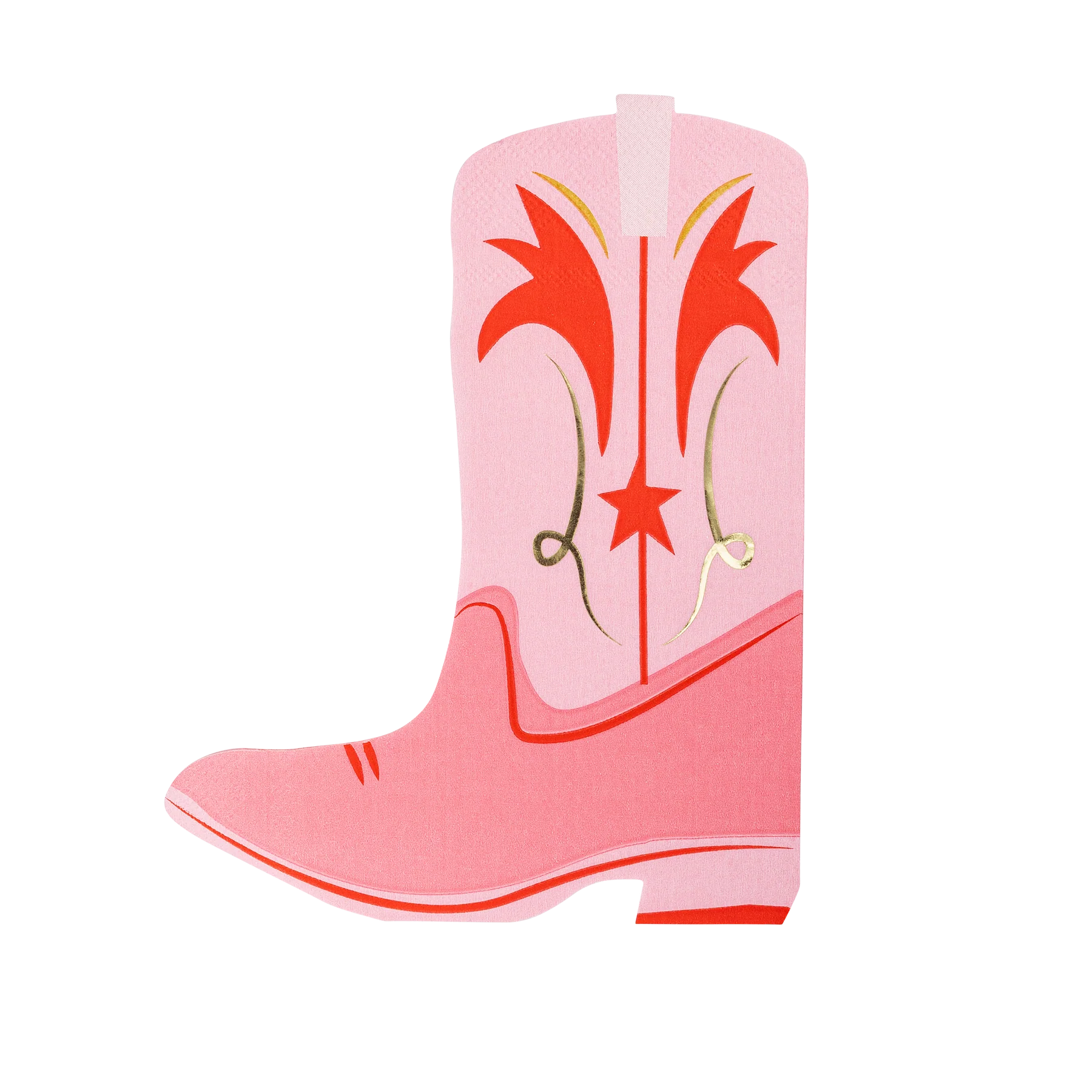 yee-haw pink cowgirl boot shaped napkins