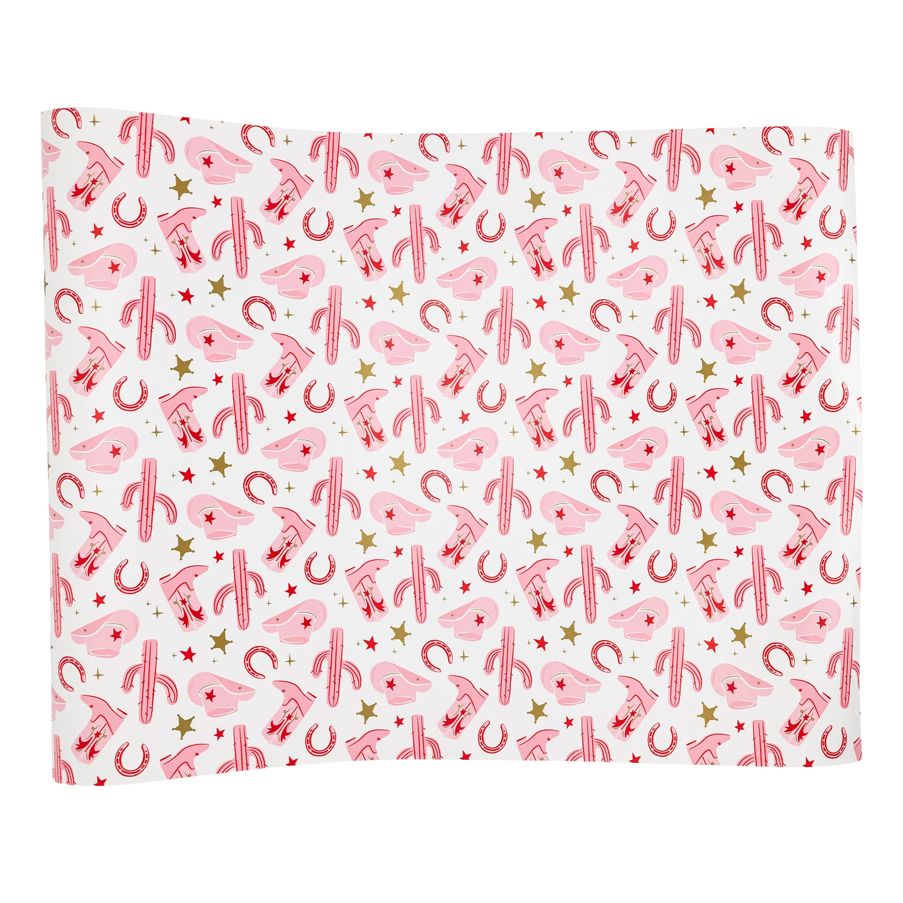 pink cowgirl pattern table runner