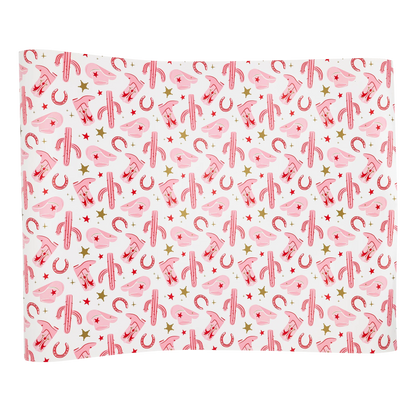 pink cowgirl pattern table runner