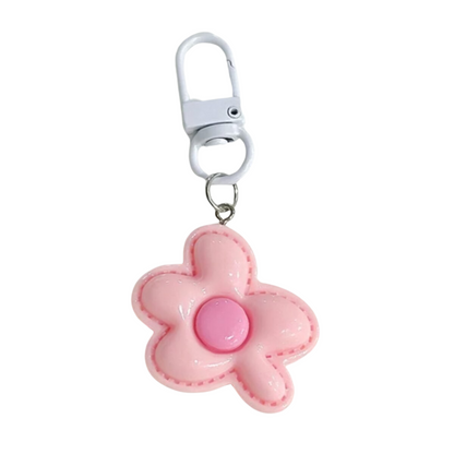 light pink flower keychain 
