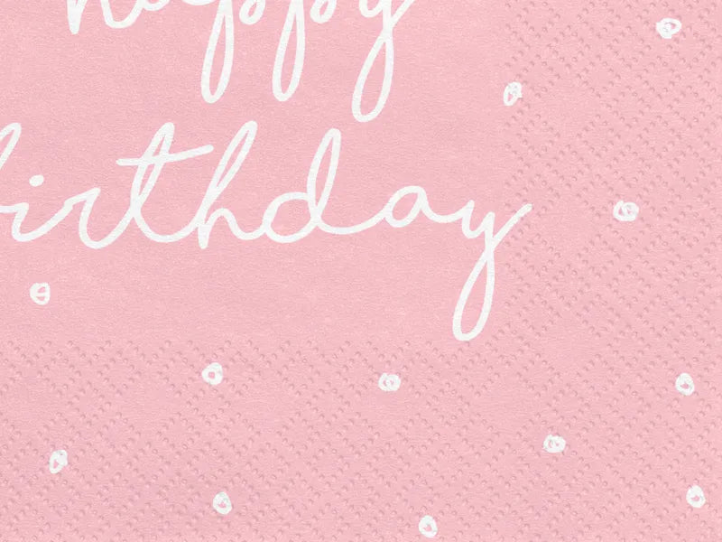 PINK & WHITE HAPPY BIRTHDAY NAPKINS