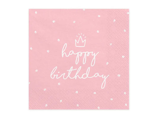 PINK & WHITE HAPPY BIRTHDAY NAPKINS