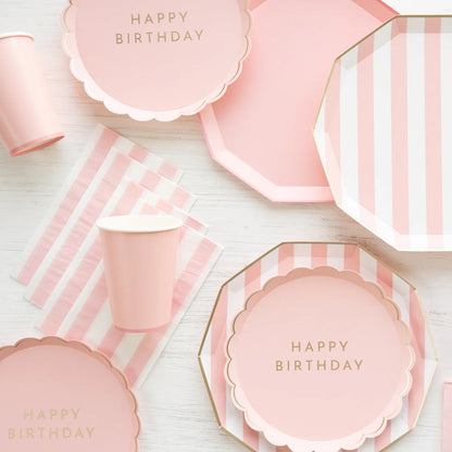 petal pink signature happy birthday small plates by Bonjour Fête