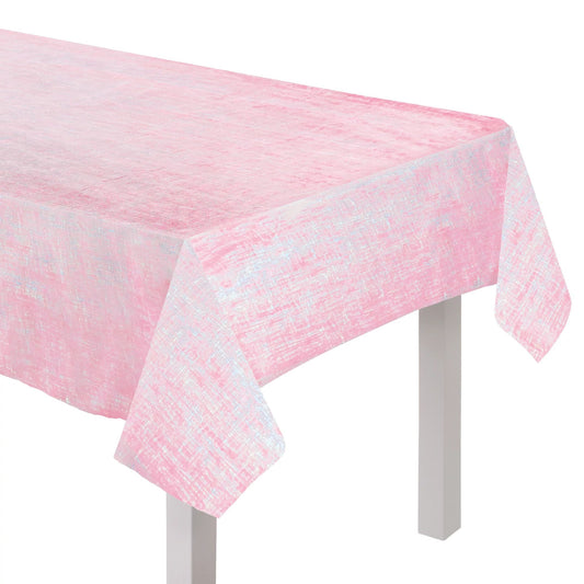 pink iridescent table cover 