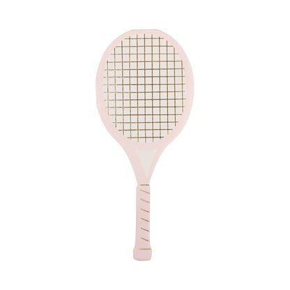 pink tennis racket napkin with gold foil detail