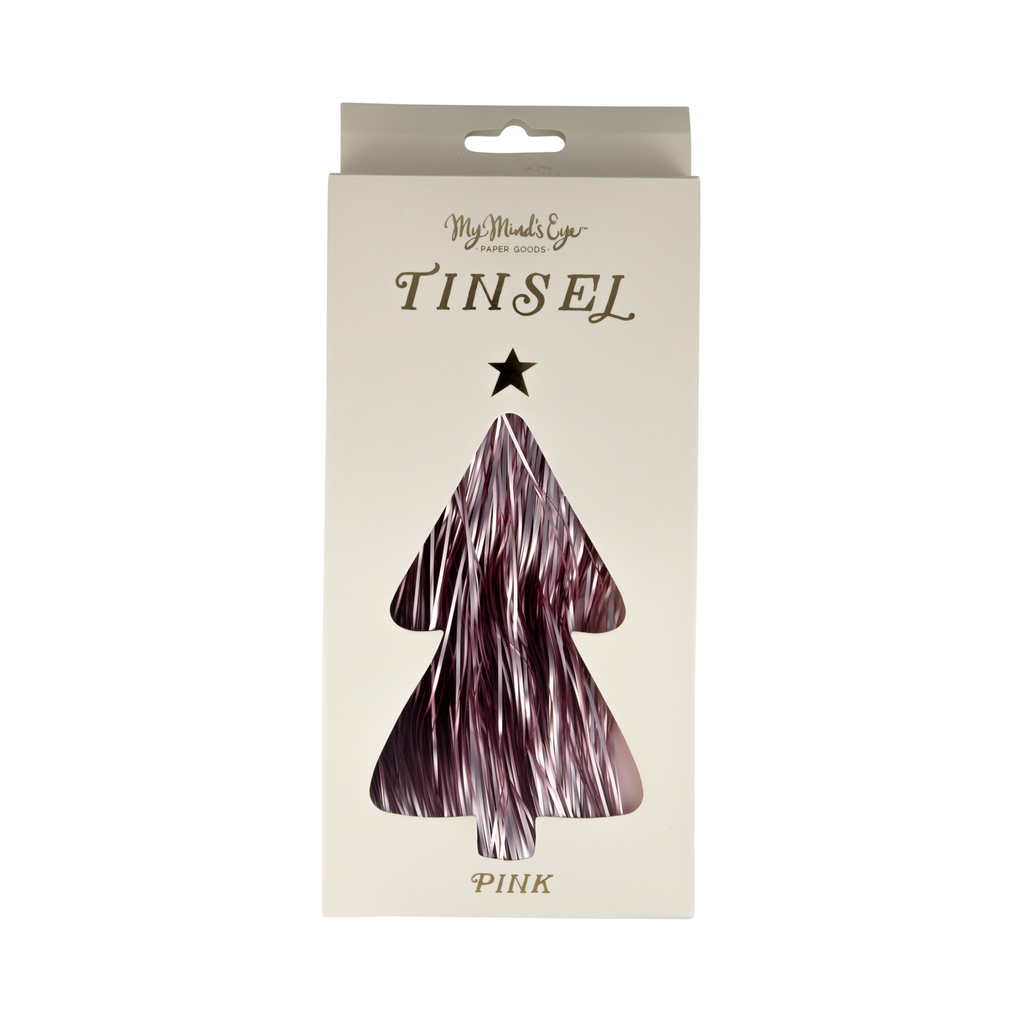 pink tinsel - Christmas tree decor 