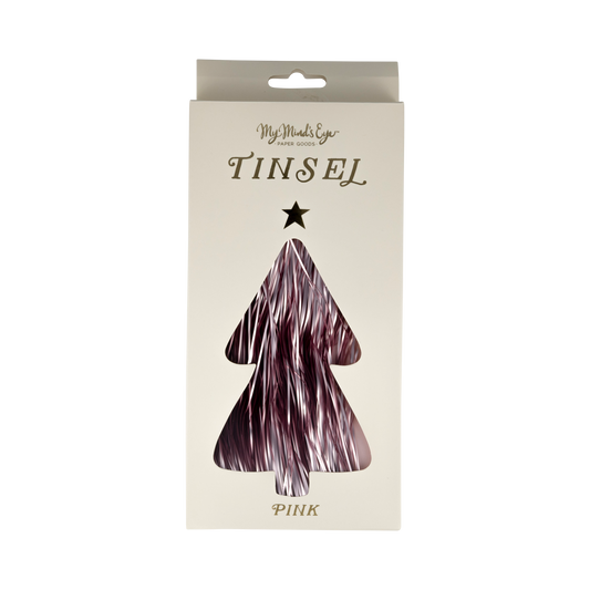 pink tinsel - Christmas tree decor 