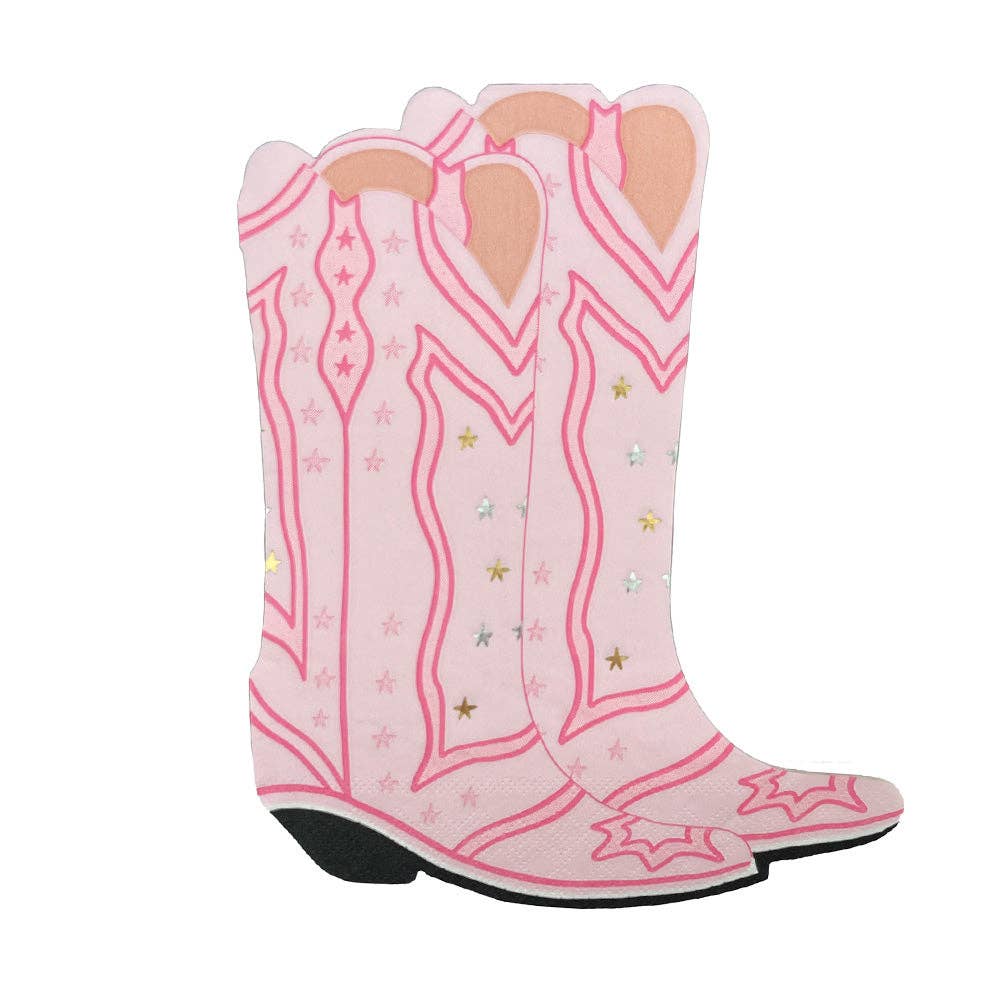 'PONY TALES' PINK COWBOY BOOT NAPKIN