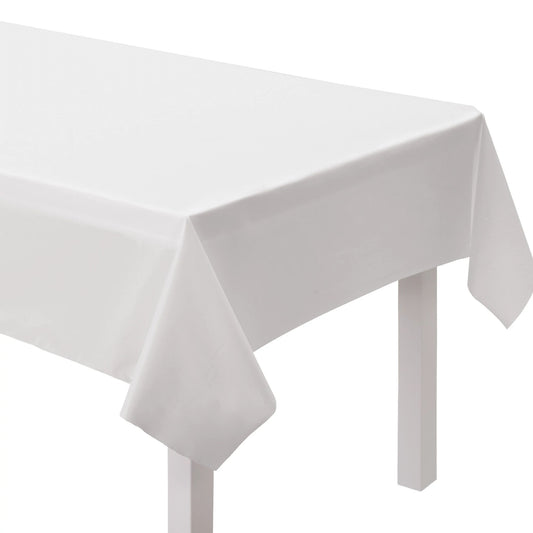 white premium table cover made of paper for a rectangular table 