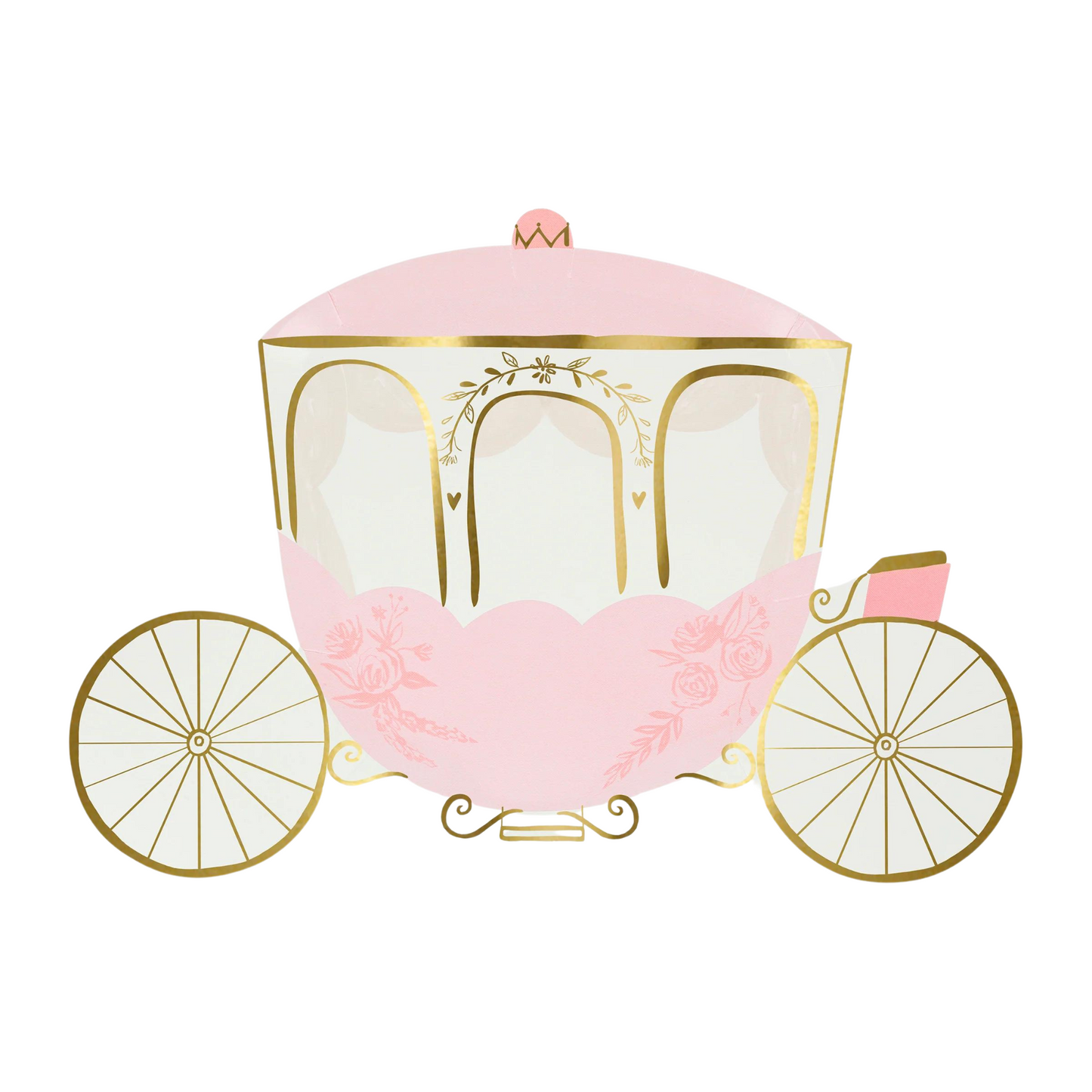 princess carriage plates by meri meri with gold details