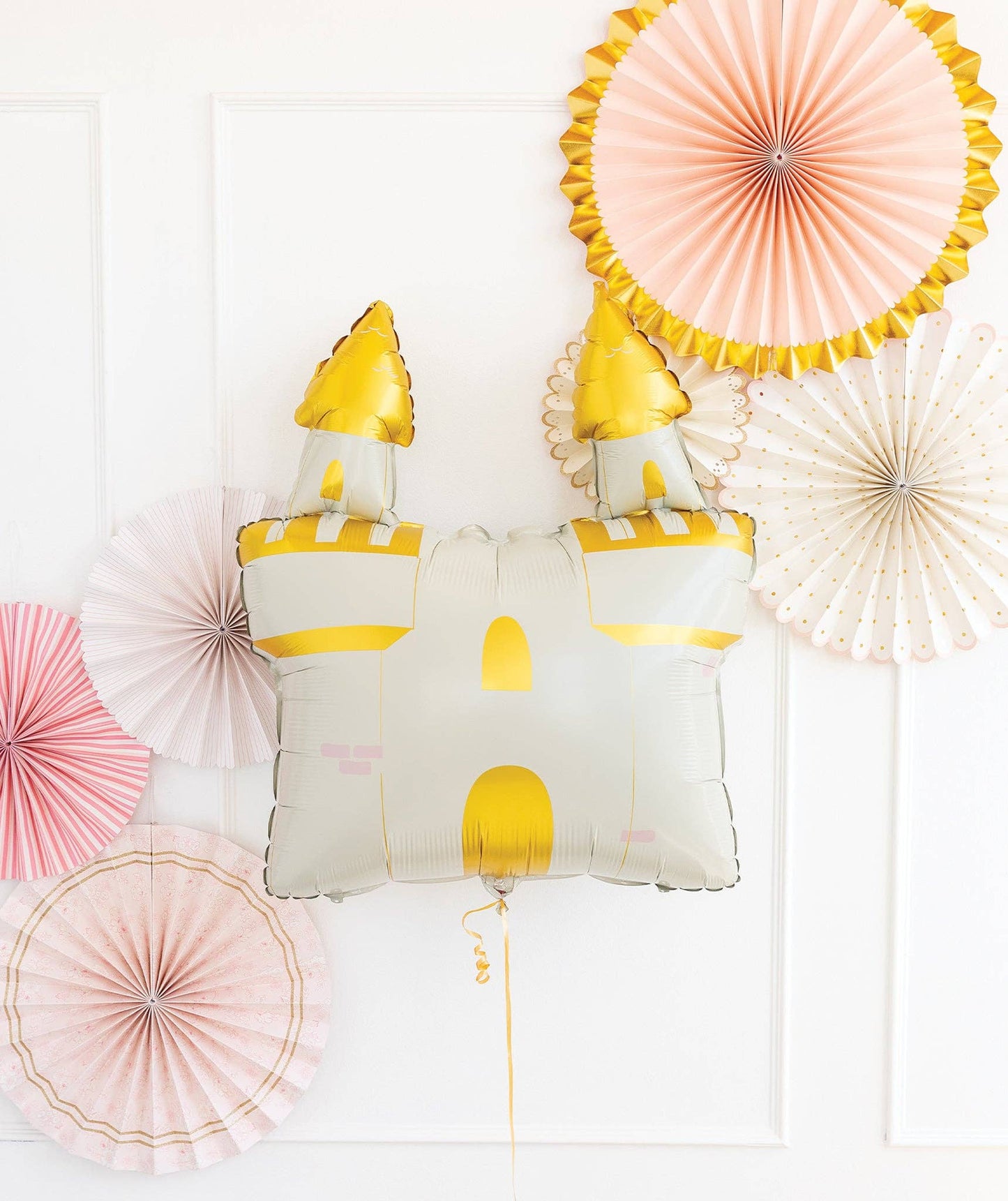 princess castle foil balloon with gold accents - by my minds eye 