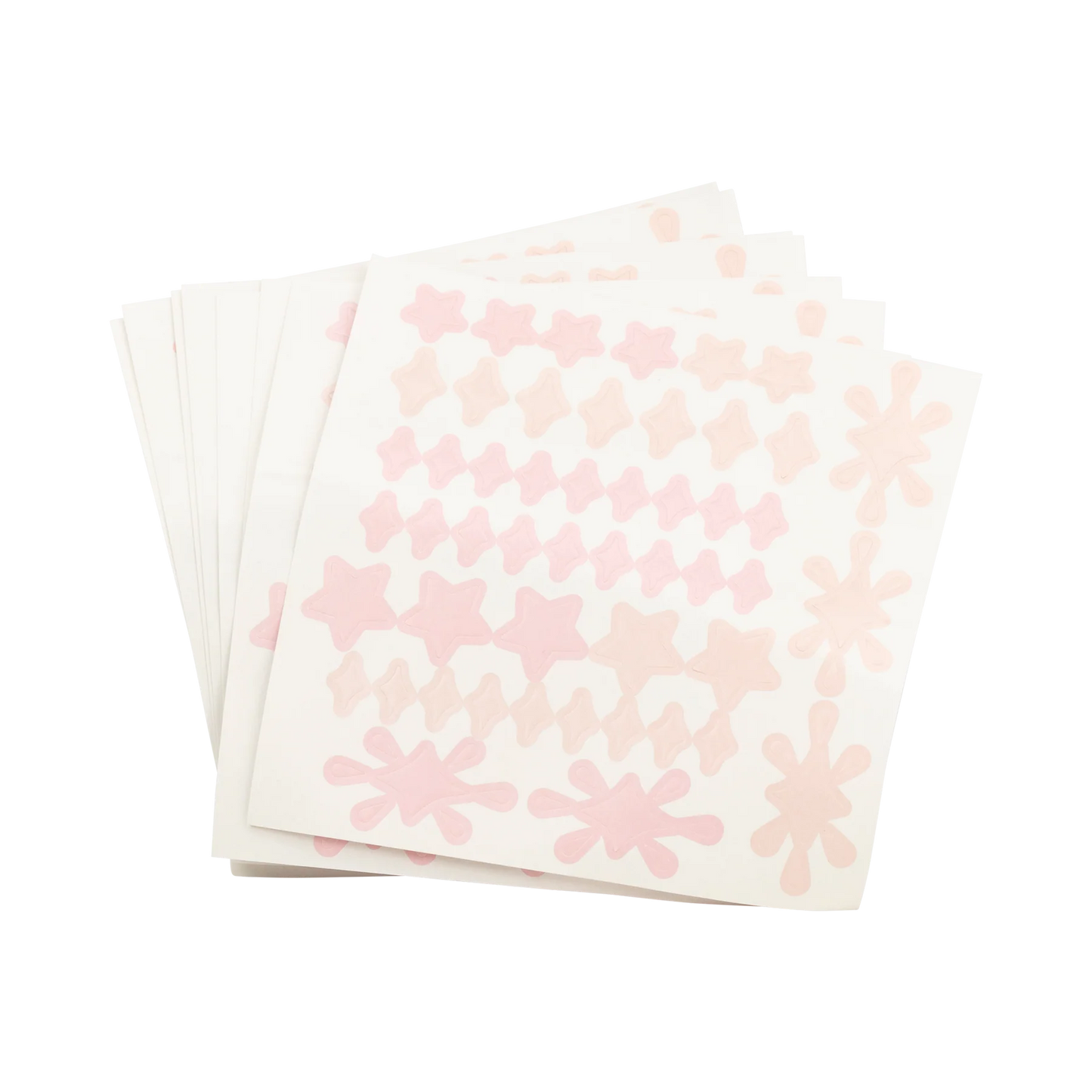 sheets of pink sparkle and jewel shaped stickers