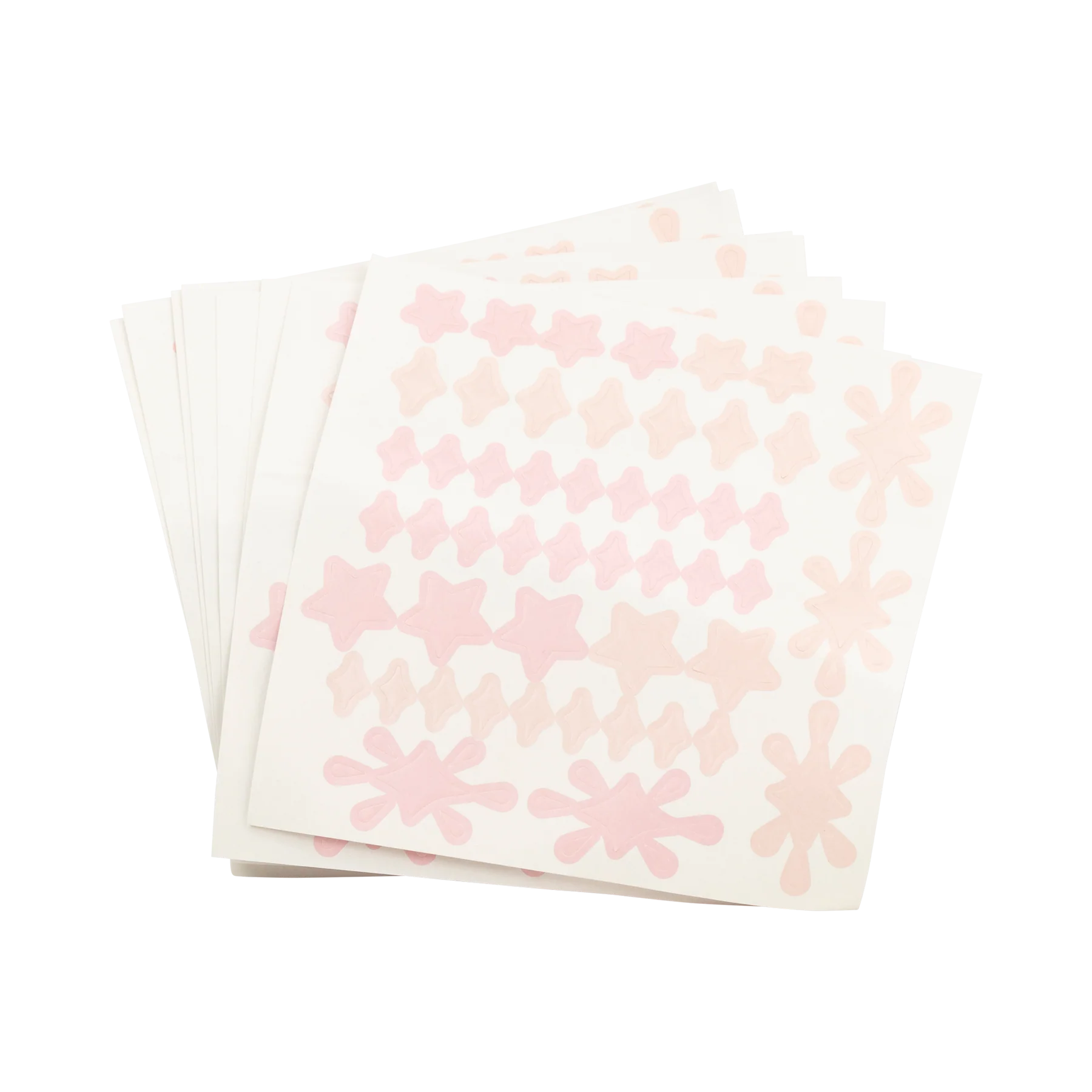 sheets of pink sparkle and jewel shaped stickers