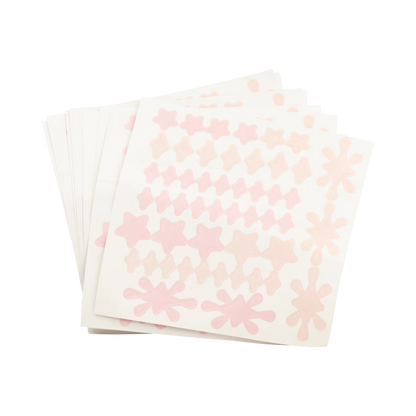 sheets of pink sparkle and jewel shaped stickers