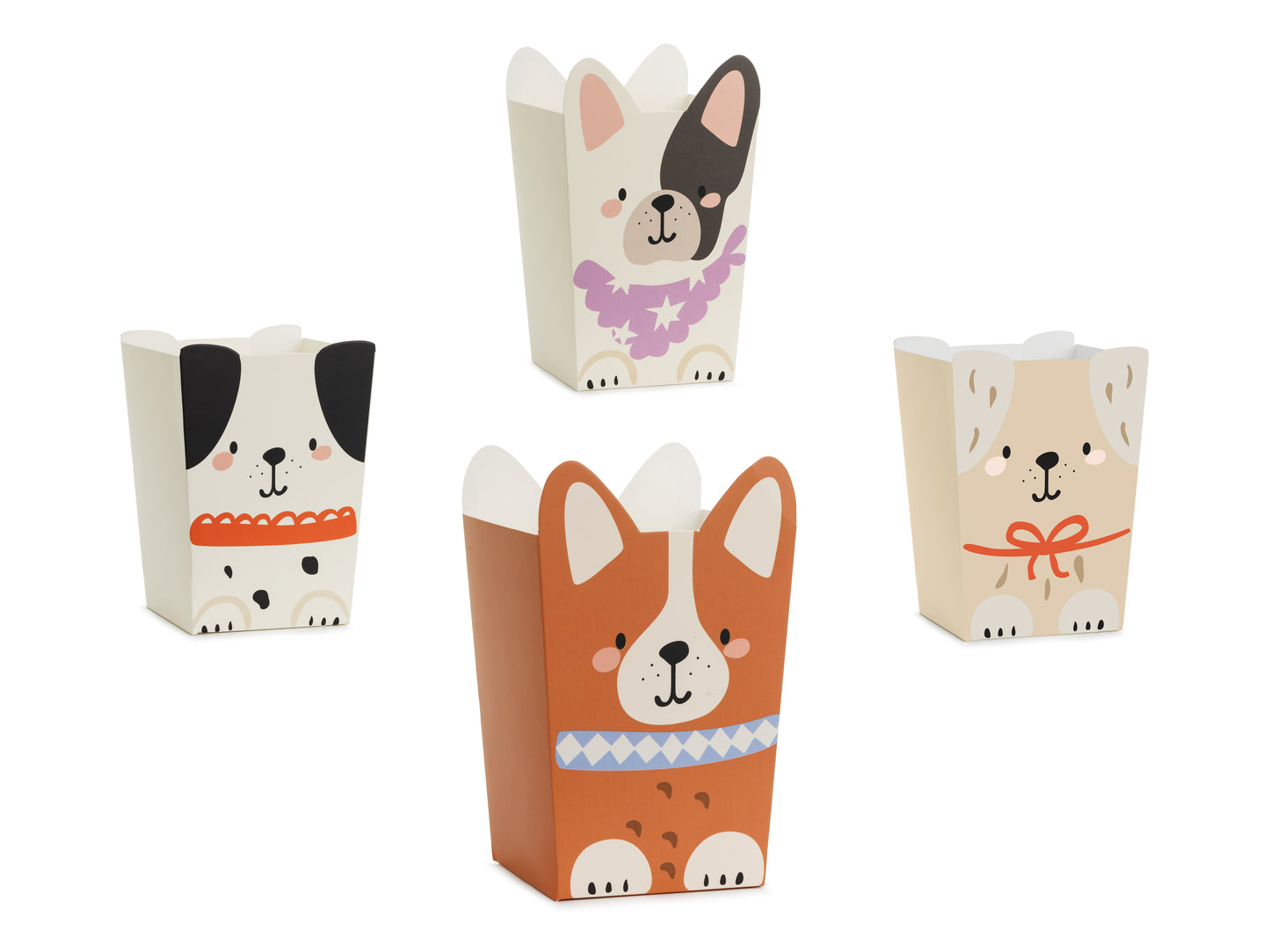 puppy popcorn boxes in 4 designs 