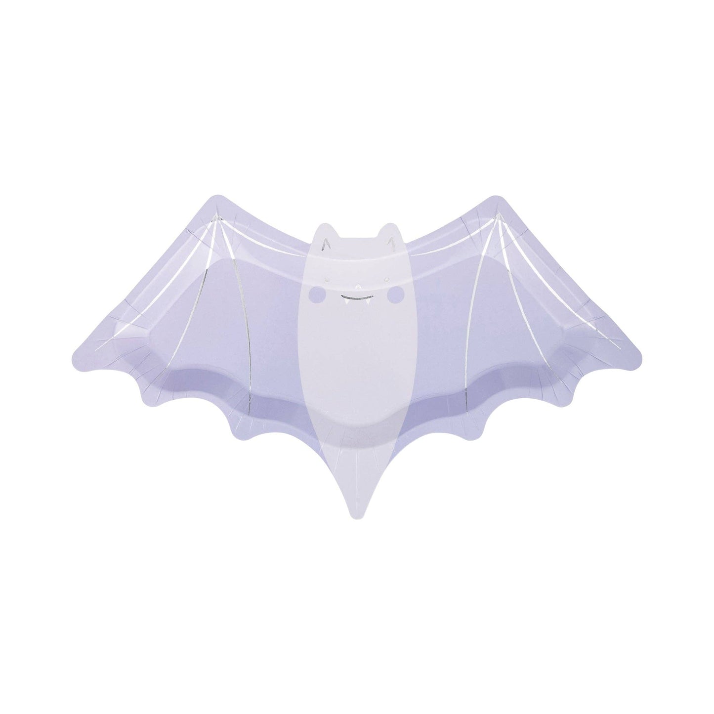 purple bat shaped paper plate