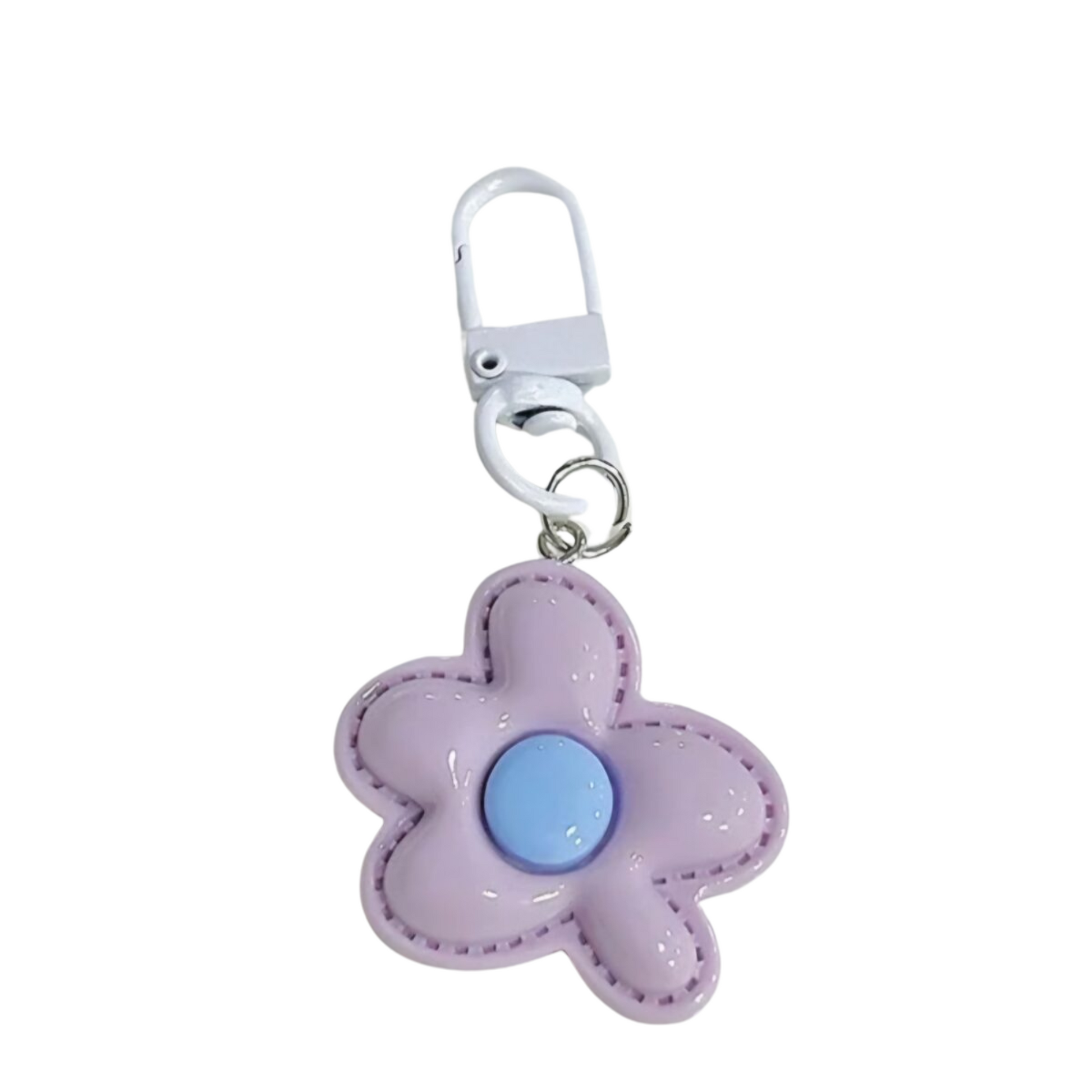 purple flower keychain 