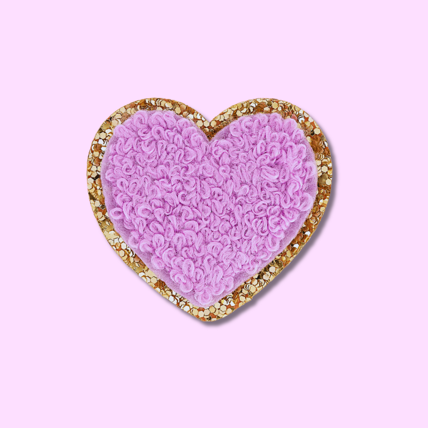 CHENILLE HEART PATCH - PURPLE