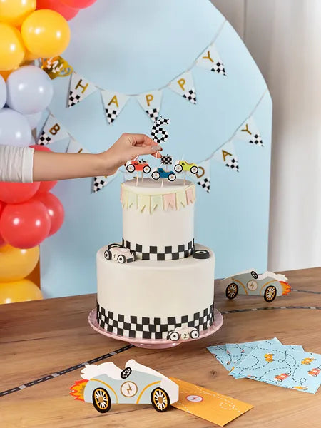 race car birthday candles