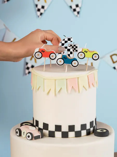 race car birthday candles