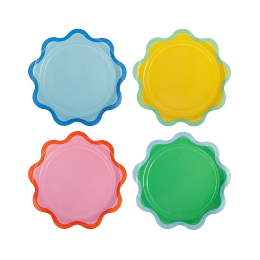 ric rac edge dessert plates - 2 each of 4 designs 