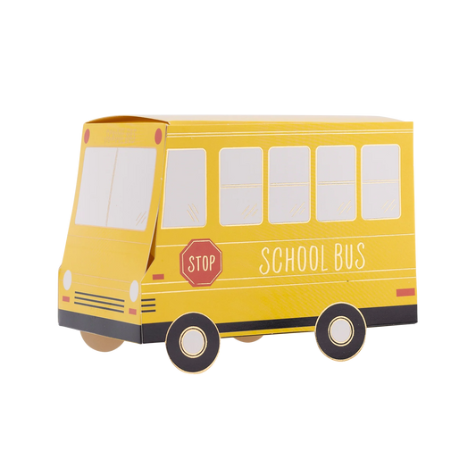 yellow school bus shaped treat boxes