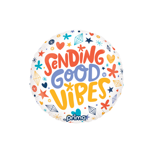 bright coloured sending good vibe balloons with fun modern designs