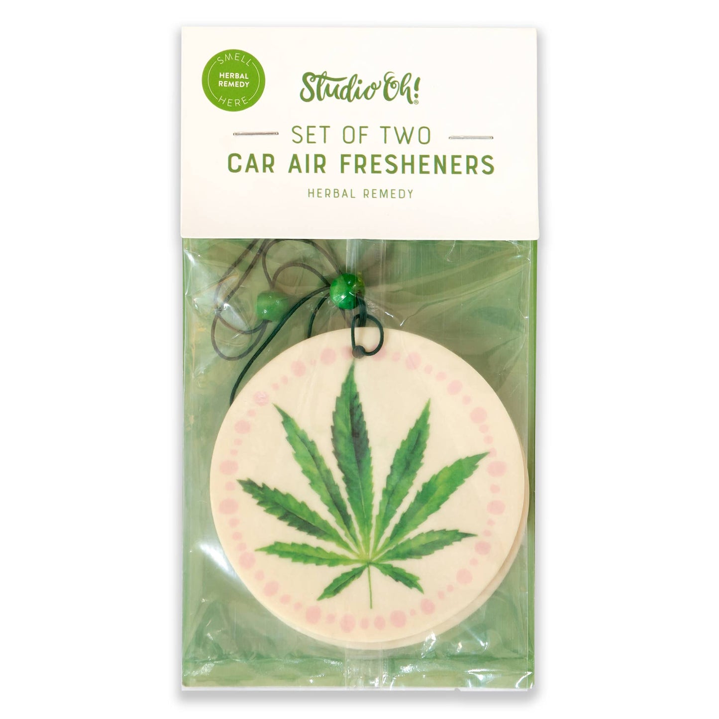 set of two cannabis leaf air freshener 