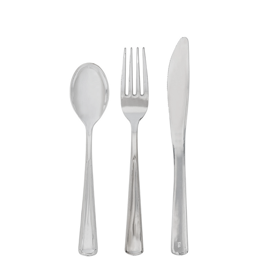 silver cutlery combo set - 60 pieces - 20 forks | 20 spoons | 20 knives 