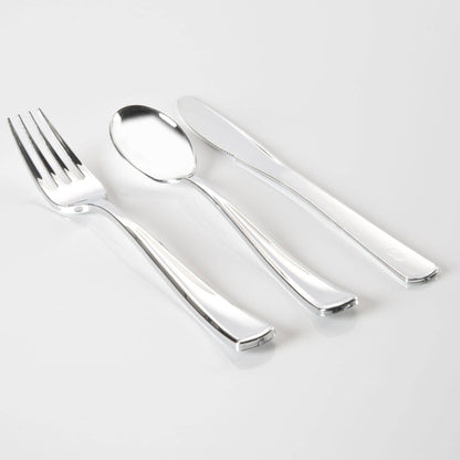 luxe party classic silver cutlery combo set 