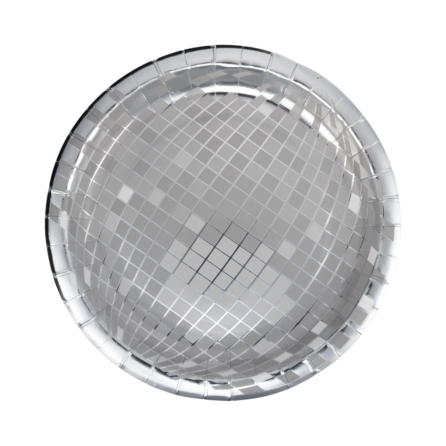 silver disco plates - pack of 8 