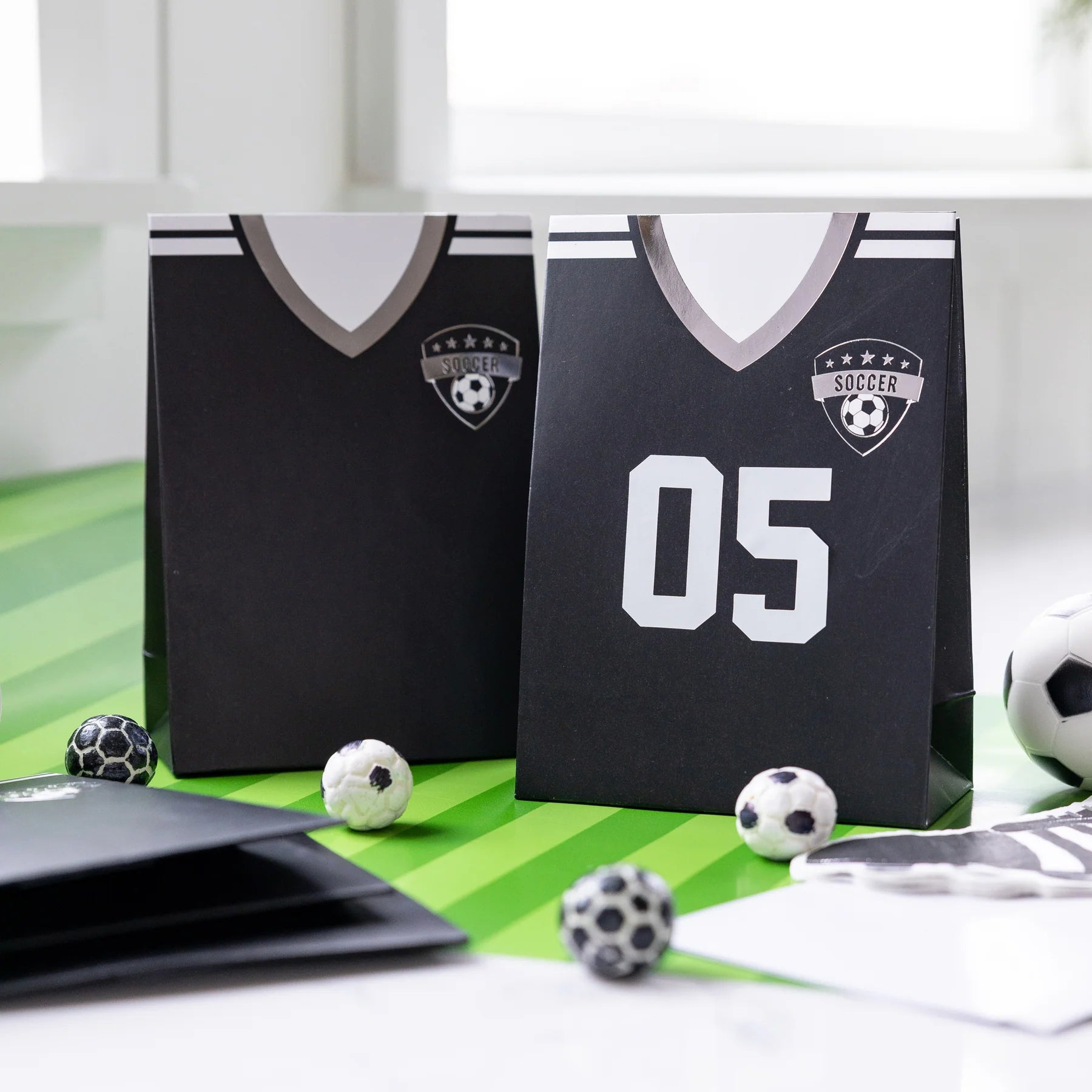 soccer jersey treat packs - pack of 8 with white number sheets