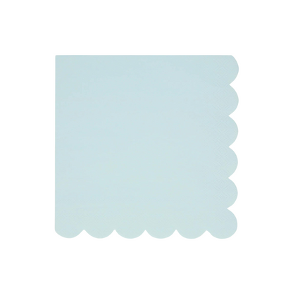 summer sky blue large scalloped napkins by meri meri 