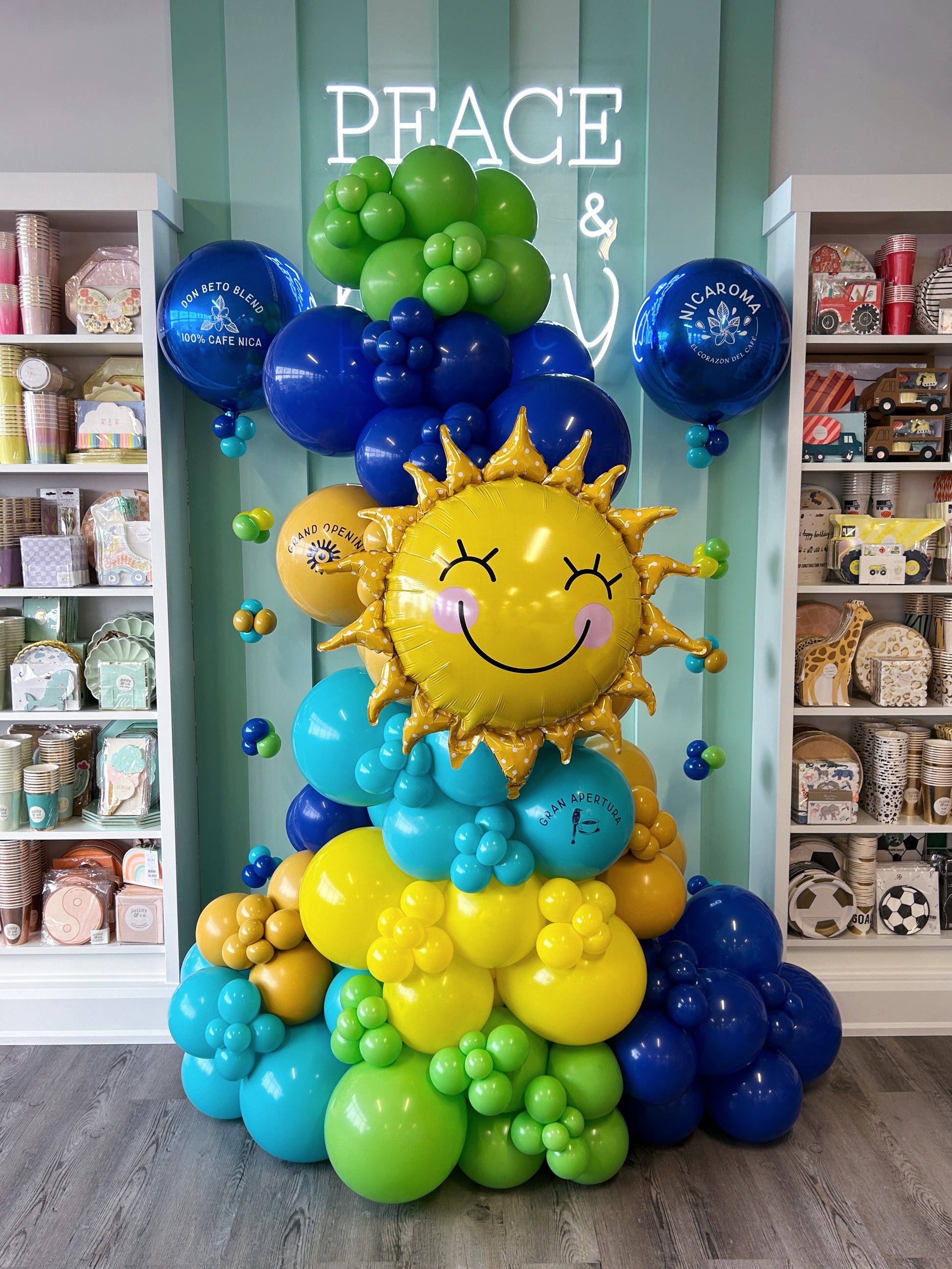 sun balloon garland featuring personalized messaged - toronto delivery 