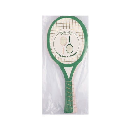 tennis racket napkin set in packaging