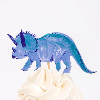 blue triceretops cake topper